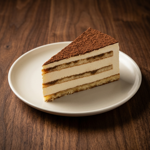 Traditional Italian Tiramisu (Slice).